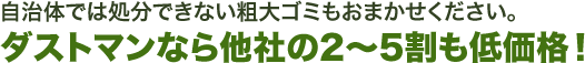 自治体では処分できない粗大ゴミもおまかせください。ダストマ